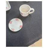 Vintage Porcelain Miniature Tea Set with Pink Floral Design