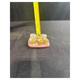 Miniature Decorative Plate with 2 Elephant Cups and 4 Basket Cups