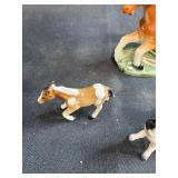 Set of Vintage Horse Figurines Porcelain and Glass