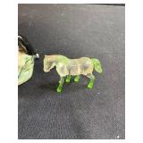 Set of Vintage Horse Figurines Porcelain and Glass