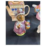 Vintage Ceramic Bunny Teapots and Figurines Collection