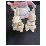 Vintage Ceramic Bunny Teapots and Figurines Collection