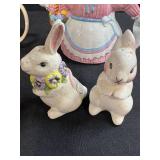 Vintage Ceramic Bunny Teapots and Figurines Collection