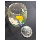 Set of 3 Vintage Glass and Mixing Bowls with Floral Designs