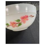 Set of 3 Vintage Glass and Mixing Bowls with Floral Designs