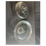 Ribbed Glass Cake Stand with Dome Cover