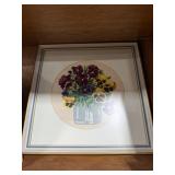 Decorative Home Decor Set with Vase, Letter Holder, Framed Floral Art, and Inspirational Plaque