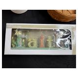 Home Decor Collection: Framed Art, Decorative Baskets, Faith with Lilies Figurine