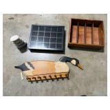Home Decor Assortment with Wood Tray, Shadow Box, Stone Decor, and Goose Wall Hanger