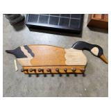 Home Decor Assortment with Wood Tray, Shadow Box, Stone Decor, and Goose Wall Hanger