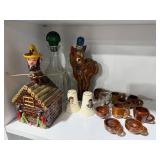 Vintage Ceramic Decor Lot with Miniature Cups and Decanters