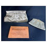 Vintage Gold Evening Bags and Tooled Leather Wallet Set