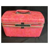 Vintage Samsonite Silhouette Pink Train Case with Mirror