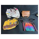 Collection of 4 Designer and Vintage Handbags including Laurel Burch and Vera Bradley