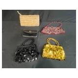 Collection of 5 Vintage Evening Bags and Clutches