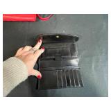 Set of 4 Designer Bags and Wallets: Dooney & Bourke, Fossil, Liz Claiborne, Red Shoulder Bag, and Pendleton Plaid Tote