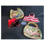 Collection of 5 Unique Handbags and Purses - Various Styles and Materials