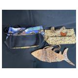 Set of 3 Unique Handbags - Fish-Shaped, Las Vegas Print, and Butterfly Leopard Print
