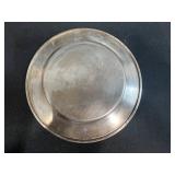 Collection of 4 Silver and Metal Tableware Items with Decorative City Sculpture