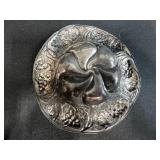 Collection of 4 Silver and Metal Tableware Items with Decorative City Sculpture