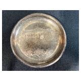 Collection of 4 Silver and Metal Tableware Items with Decorative City Sculpture