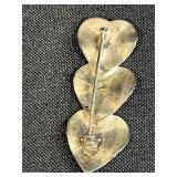 Collection of Vintage Silver Tone and Mixed Metal Earrings, Heart Brooch & Kramer of NY Brooch