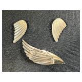 Collection of Vintage Silver Tone and Mixed Metal Earrings, Heart Brooch & Kramer of NY Brooch