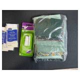 Quilting Sewing Basket with Assorted Fabric, Trim, Velcro, and Notions