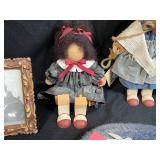 Vintage Schoolhouse Theme Set with Handmade Dolls, Framed Photo, and Accessories