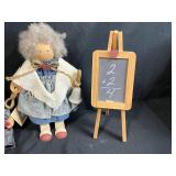 Vintage Schoolhouse Theme Set with Handmade Dolls, Framed Photo, and Accessories