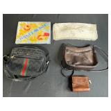 Designer Crossbody Bags with Vintage Wallet, Gloves, and Decorative Linens Set