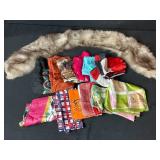Collection of Fashion Scarves and Faux Fur Collar