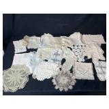 Collection of Vintage Lace Doilies and Linens Assorted Patterns