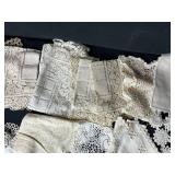 Collection of Vintage Lace Doilies and Linens Assorted Patterns