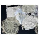 Collection of Vintage Lace Doilies and Linens Assorted Patterns