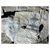 Collection of Vintage Lace Doilies and Linens Assorted Patterns