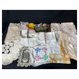 Collection of Vintage Crochet, Embroidered, and Lace Linens