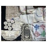 Collection of Vintage Crochet, Embroidered, and Lace Linens