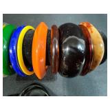 Collection of Vintage Bakelite and Plastic Bangles Assorted Colors