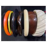 Set of Assorted Vintage Plastic and Lucite Bangle Bracelets