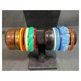 Collection of Vintage Assorted Plastic Bangle Bracelets