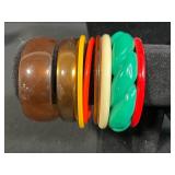 Collection of Vintage Assorted Plastic Bangle Bracelets