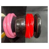Collection of Vintage Bakelite and Plastic Bangle Bracelets
