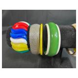 Assorted Vintage Bangle Bracelets and Beaded Bracelet Collection