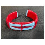 Collection of Woven Plastic Cuff Bracelets and 1 Beaded Bracelet