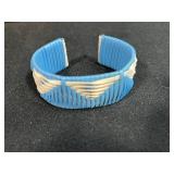 Collection of Woven Plastic Cuff Bracelets and 1 Beaded Bracelet