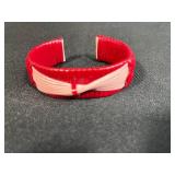 Collection of Woven Plastic Cuff Bracelets and 1 Beaded Bracelet