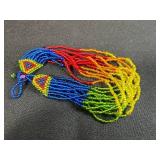 Collection of Woven Plastic Cuff Bracelets and 1 Beaded Bracelet