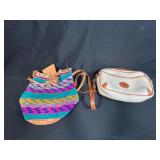 Dooney & Bourke Leather Crossbody and Colorful Woven Shoulder Bag Set