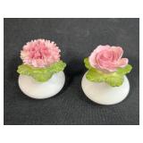 Vintage Vanity Collection: Aynsley China Flower Figurines, Manicure Set, Scarves